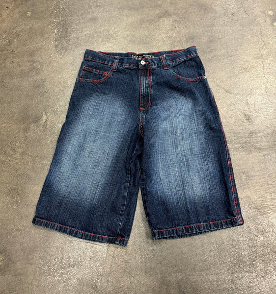 Southpole Denim Jorts Red Stitching