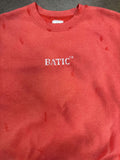 Berry Red ‘Batic’ Faded Crew