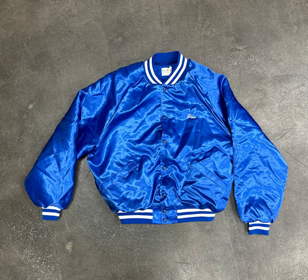 Satin Blue Bomber Jacket