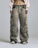 UNDERGOLD Multi-Pocket Cargo Jean Washed Brown WMNS