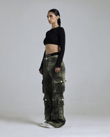 UNDERGOLD Multi-Pocket Cargo Jean Washed Green WMNS