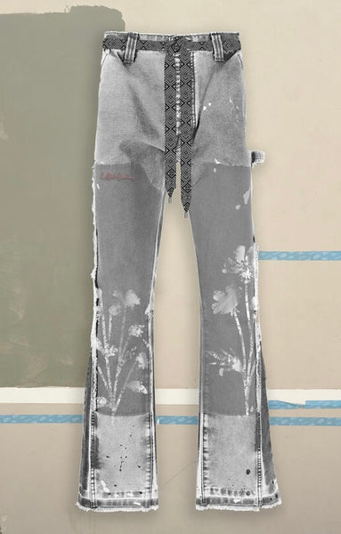 LIFTED ANCHORS "Venus" Floral Stacked Denim Jeans