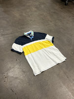 Nautica Navy Yellow White Polo