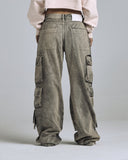 UNDERGOLD Multi-Pocket Cargo Jean Washed Brown WMNS