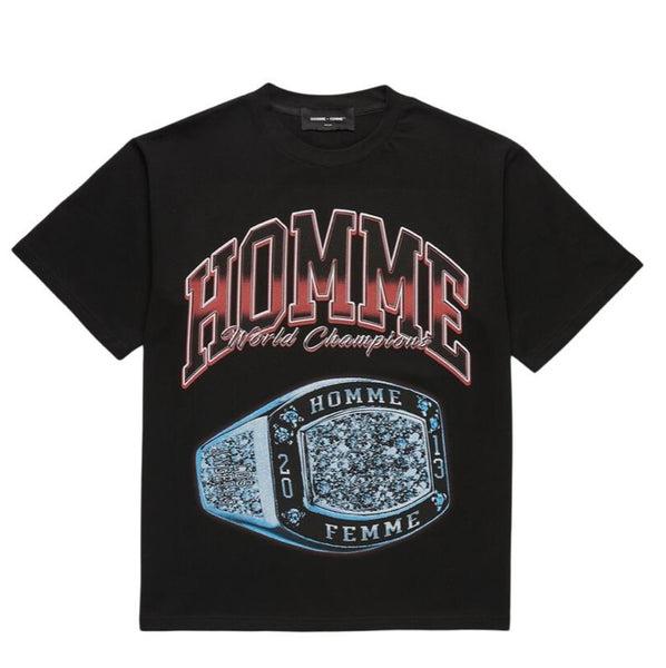 HOMME FEMME WORLD CHAMP BLACK TEE