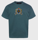 HOMEE FEMME EMBROIDERY TENNIS CREST TEE DEEP TEAL