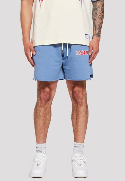 Outlaw Flame Fleece Shorts (Blue)