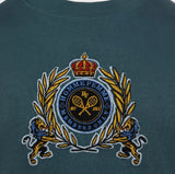 HOMEE FEMME EMBROIDERY TENNIS CREST TEE DEEP TEAL