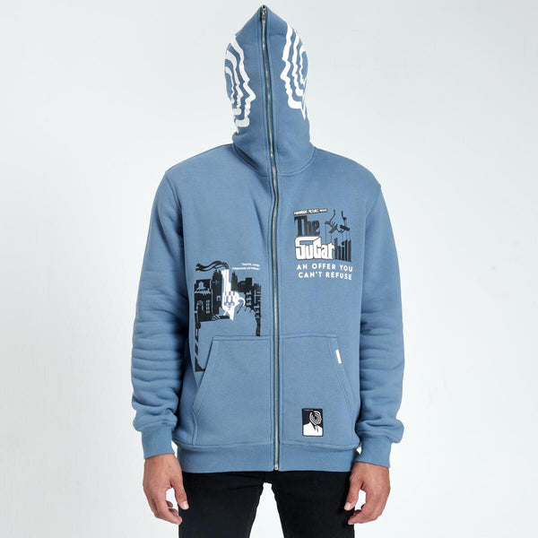 SUGARHILL "CORLEONE" FULL-ZIP HOODIE (BLUE)