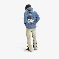 SUGARHILL "CORLEONE" FULL-ZIP HOODIE (BLUE)