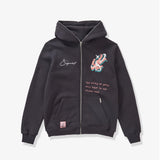 SUGARHILL "ANATOMY" FULL-ZIP HOODIE (VINTAGE BLACK)