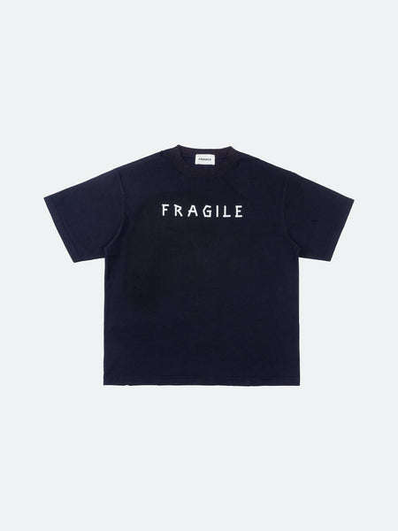 FRAGILE CLUB Vintage Navy 'Tape' Logo T-Shirt