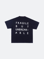 FRAGILE CLUB Vintage Navy 'Tape' Logo T-Shirt